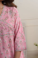 Madhuvan Pink Cotton Kurta Set of 3 5