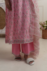 Madhuvan Pink Cotton Kurta Set of 3 2