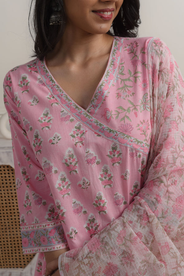 Madhuvan Pink Cotton Kurta Set of 3 1