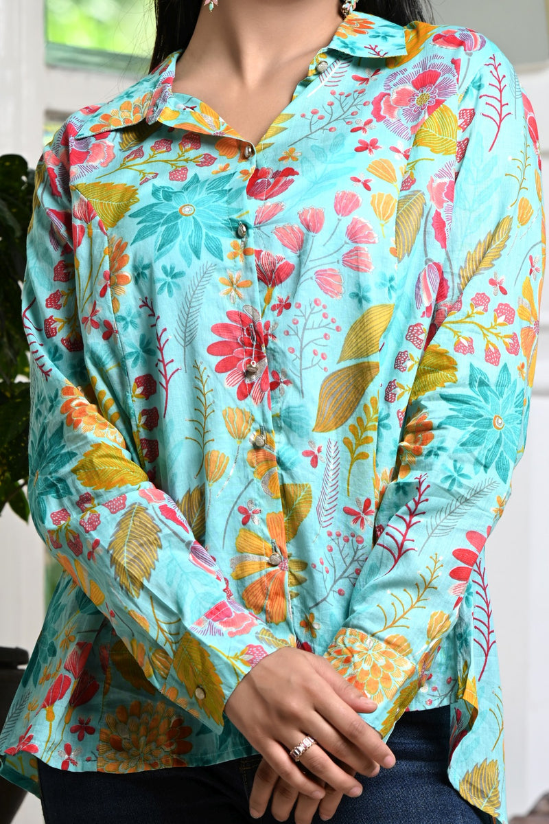 Basant Blue Women's Shirt