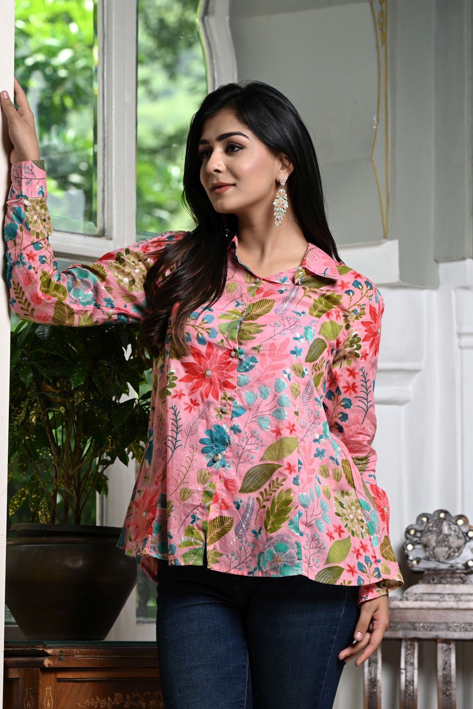 Satrangi Pink Women's Shirt 2