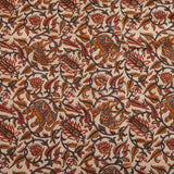 Cotton Queen Size Bedsheet - Buff Floral Jaal