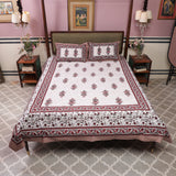 Red Cotton Queen Size Bedsheet