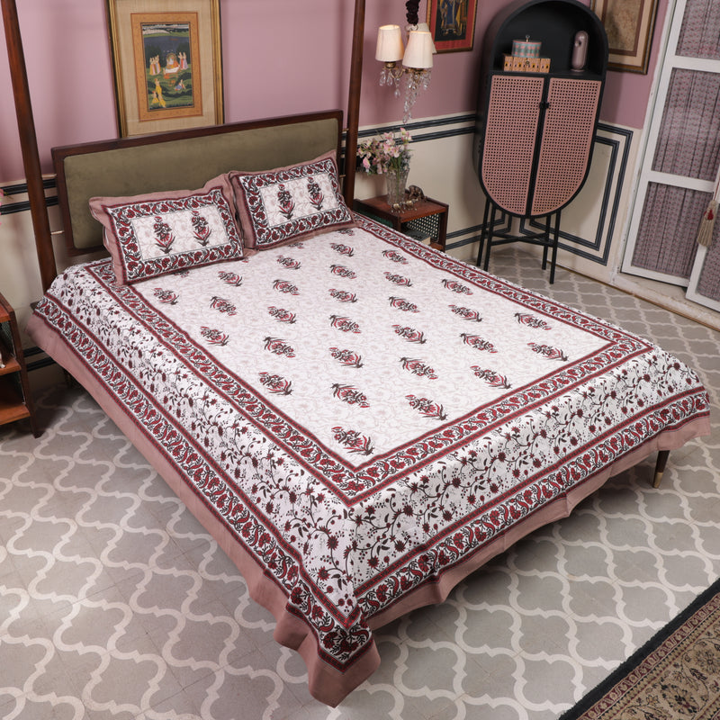 Red Cotton Queen Size Bedsheet 2