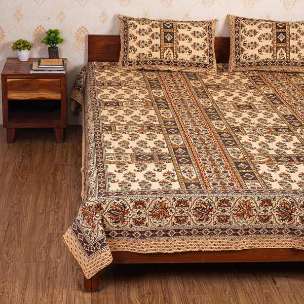 Cotton Queen Size Bedsheet - Grizzly Floral Paisley