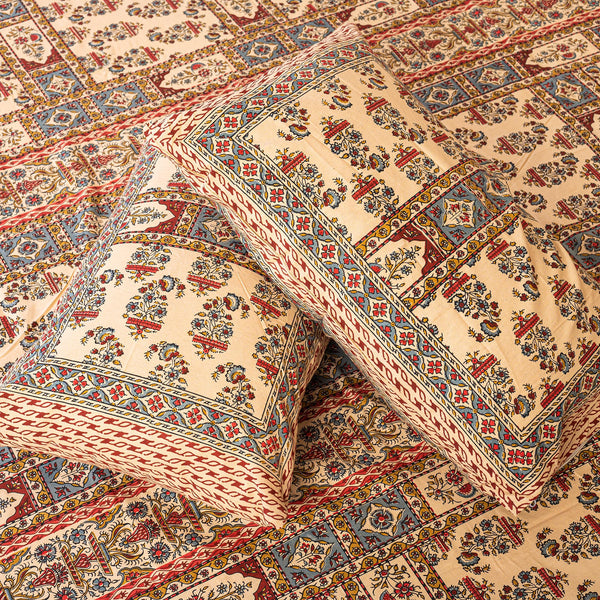 Cotton Queen Size Bedsheet - Floral Paisley