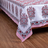 Cotton Queen Size Bedsheets - Pink Marigold