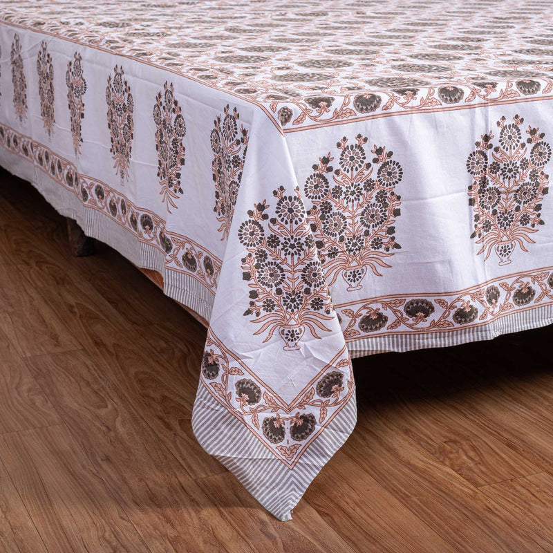 Cotton Queen Size Bedsheet - Grey Marigold