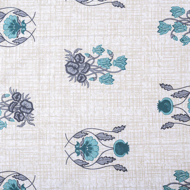 Cotton Queen Size Bedsheet - Blue Floral Bliss