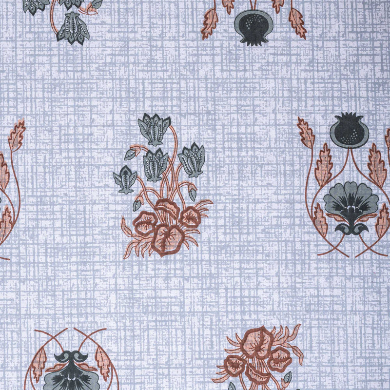 Cotton Queen Size Bedsheet - Light Orange Motifs