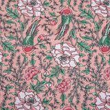 Cotton Queen Size Bedsheet - Rose Pink Floral Jaal