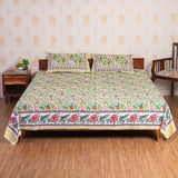 Cotton Queen Size Bedsheet - Rose Garden