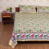 Cotton Queen Size Bedsheet - Rose Garden