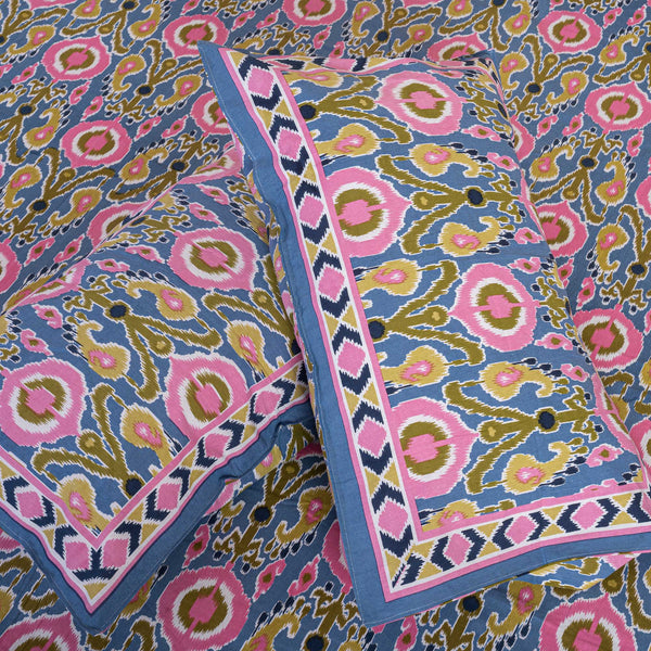 Cotton Queen Size Bedsheet - Satrangi Ikat