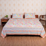 Cotton Queen Size Bedsheet - Satrangi Mix