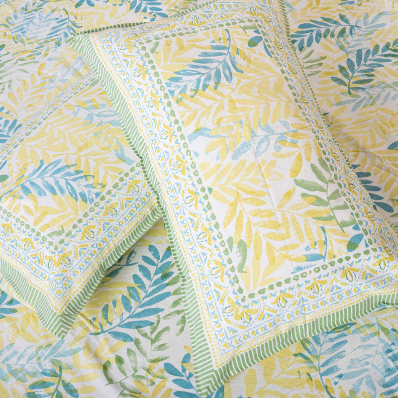 Cotton Queen Size Bedsheet - Leafy Delight