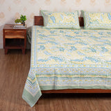 Cotton Queen Size Bedsheet - Leafy Delight