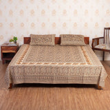 Cotton Queen Size Bedsheet - Grey Keri Print
