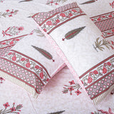 Cotton Queen Size Bedsheet - Hot Pink Floral Booti