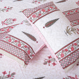 Cotton Queen Size Bedsheet - Hot Pink Floral Booti