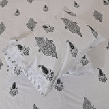 Cotton Block Print King Size Bedsheet | Blushing Boota