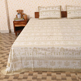 cotton brown village king size bedsheet
