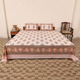 cotton  orange floral king size bedsheet jumbo size
