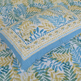 Cotton Single Bed Sheet multi color leaf Print