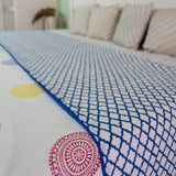 Fine Cotton Queen Size AC Quilt Dohar Satrangi Chakri Block Print 1