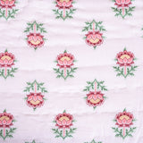 Cotton Mulmul Queen Size Jaipuri Razai Quilt - Rosebush and Petals