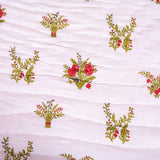 Cotton Mulmul Queen Size Jaipuri Razai Quilt - Flower Nosegay