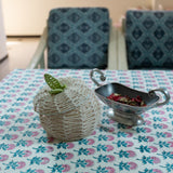 Block print table cloth - Pink floral tablecloth 2