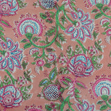 Cotton Table Cover Peach Pink Jaal Block Print 2