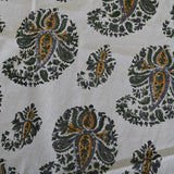 cotton round table cover yellow green floral jaal block print
