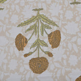 Cotton Single Bed Sheet Brown Floral  Print