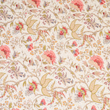 Cotton Cream Peach Floral Jaal Print Queen Size Bedsheet