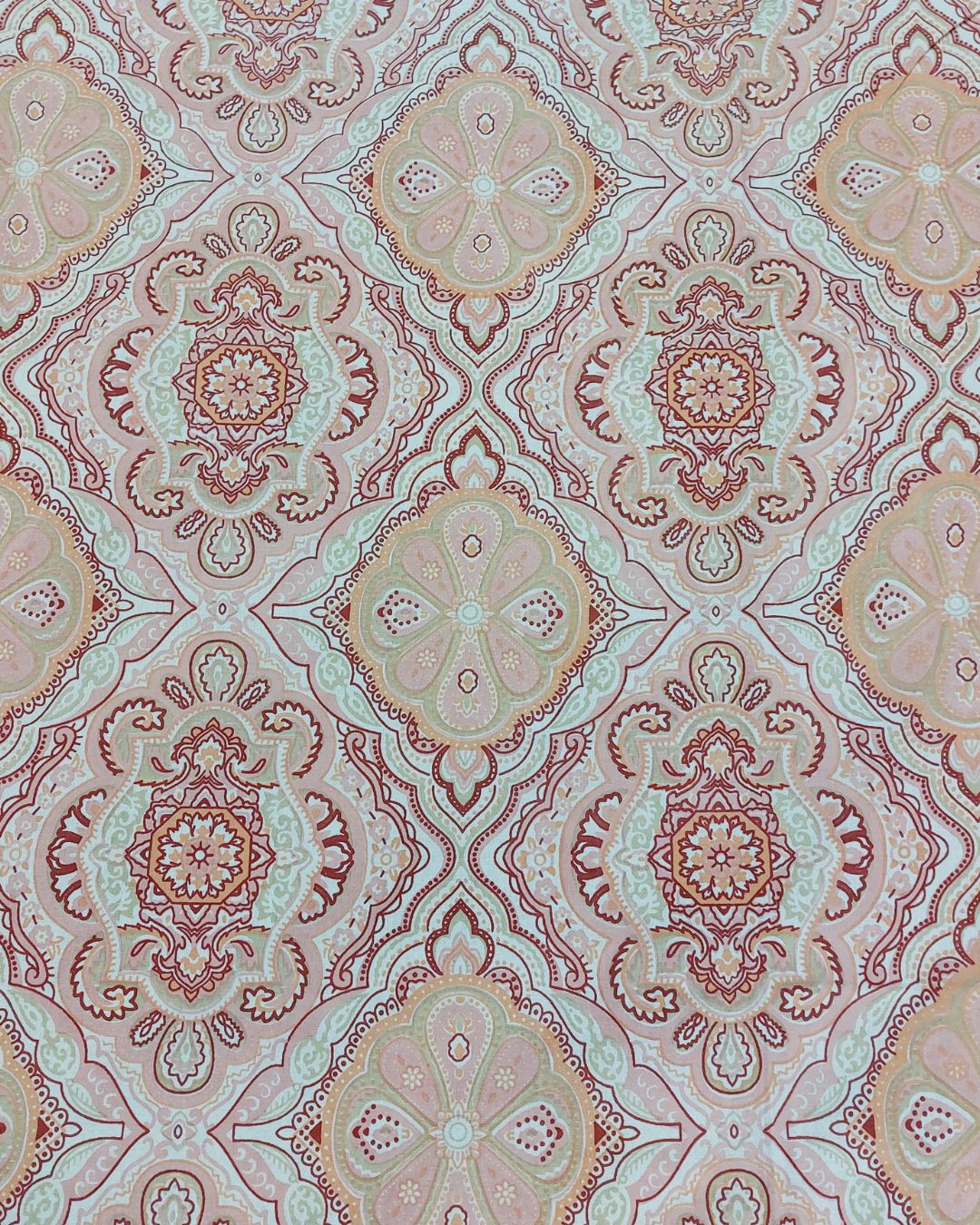 Cotton Pink-Brown Geometric Queen Size Bedsheet