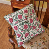 Cotton Quilted Cushion Cover Pink Dahlia Block Print