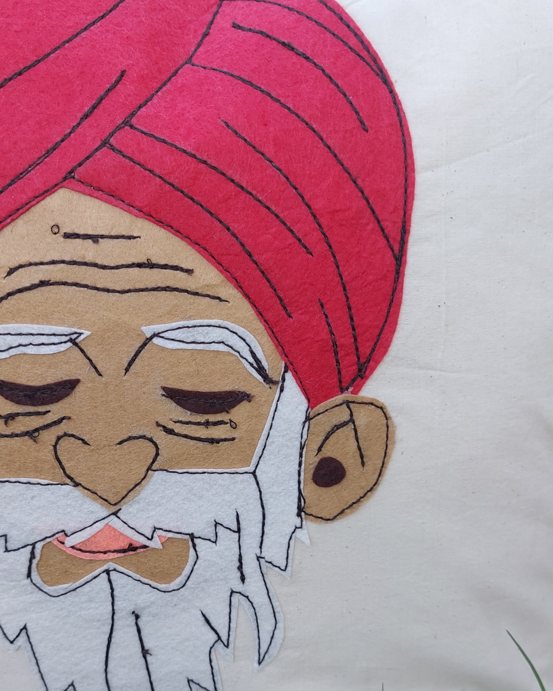 Khadi Cotton Cushion Cover Turbans Man  Patchwork