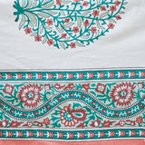 Fine Cotton Diwan Set Green-Red Oorila Floral Print