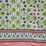 Cotton Diwan Set Green Black Floral Print