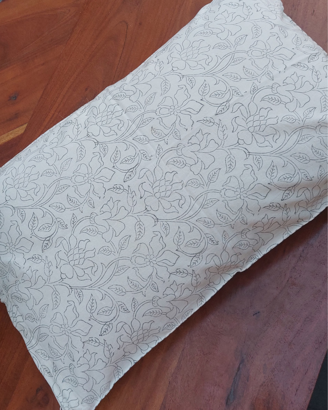 Cotton Pillow Cover Green Pink Floral Boota Block Print