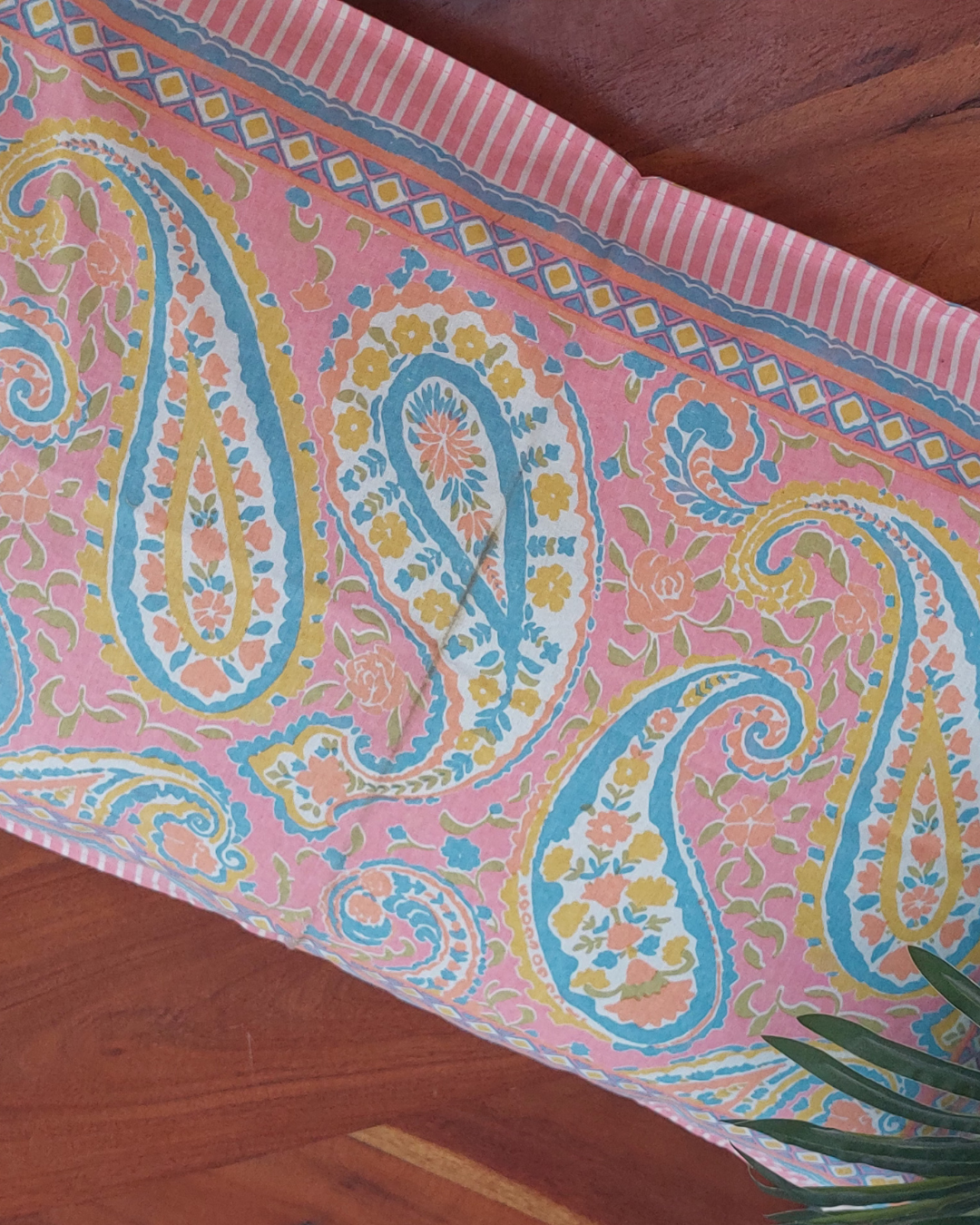 Cotton Pillow Cover pink paisley Print