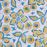 Cotton Round Table Cover Blue Bliss Floral Hand Block Print
