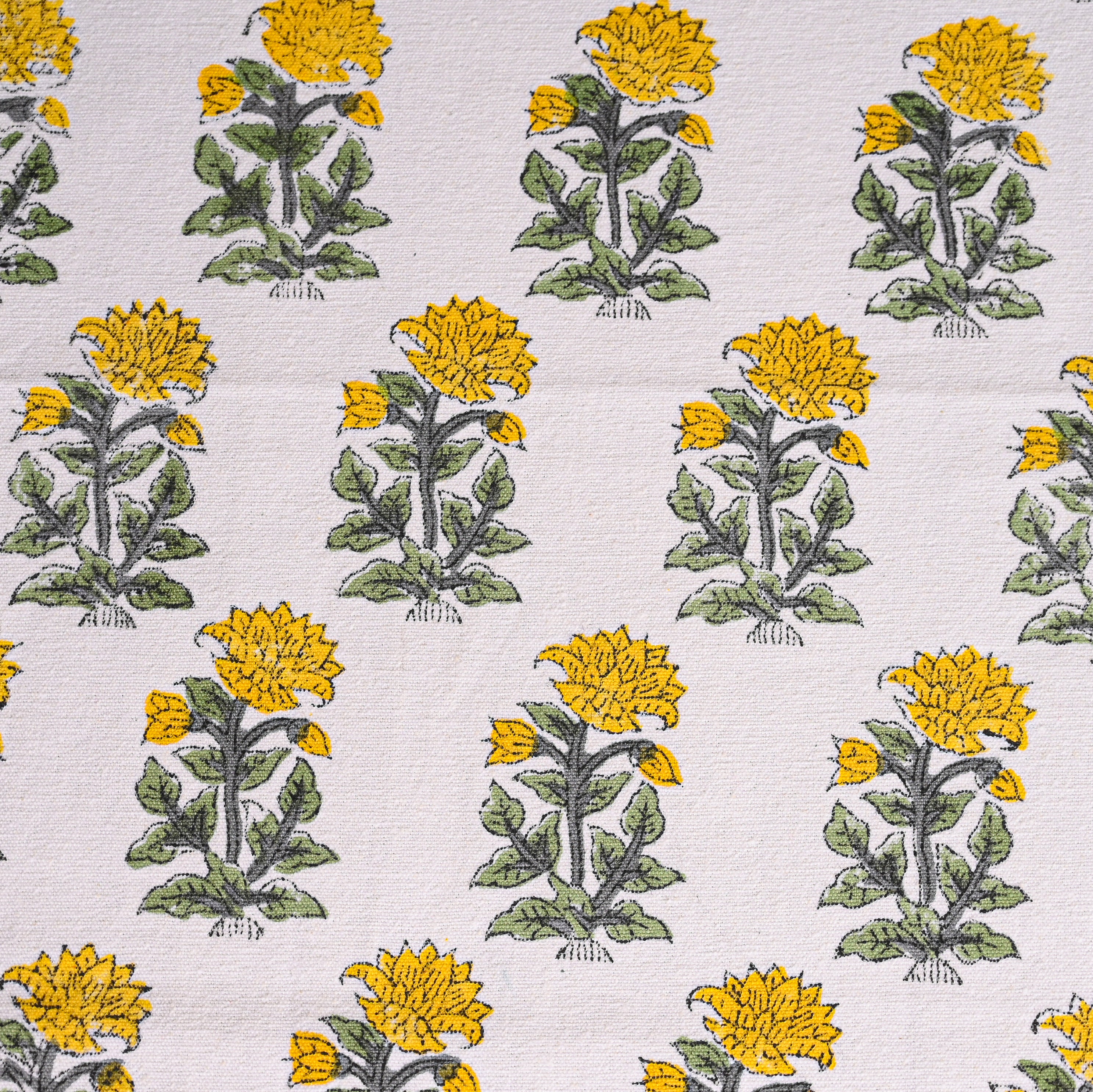 Canvas Table Runner Masterd Green Floral Jaal Block Print