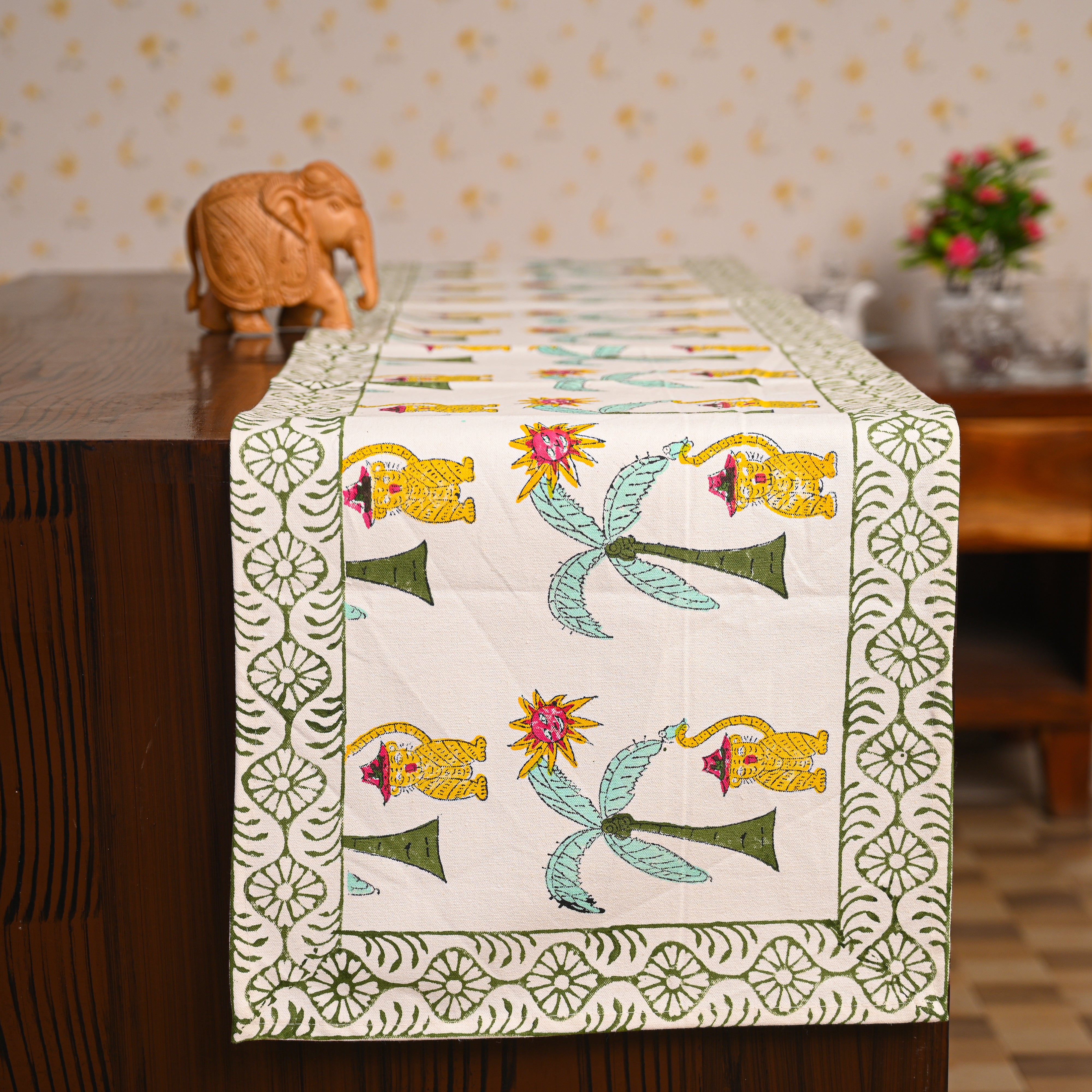 Canvas Table Runner Masterd Sunshine Block Print