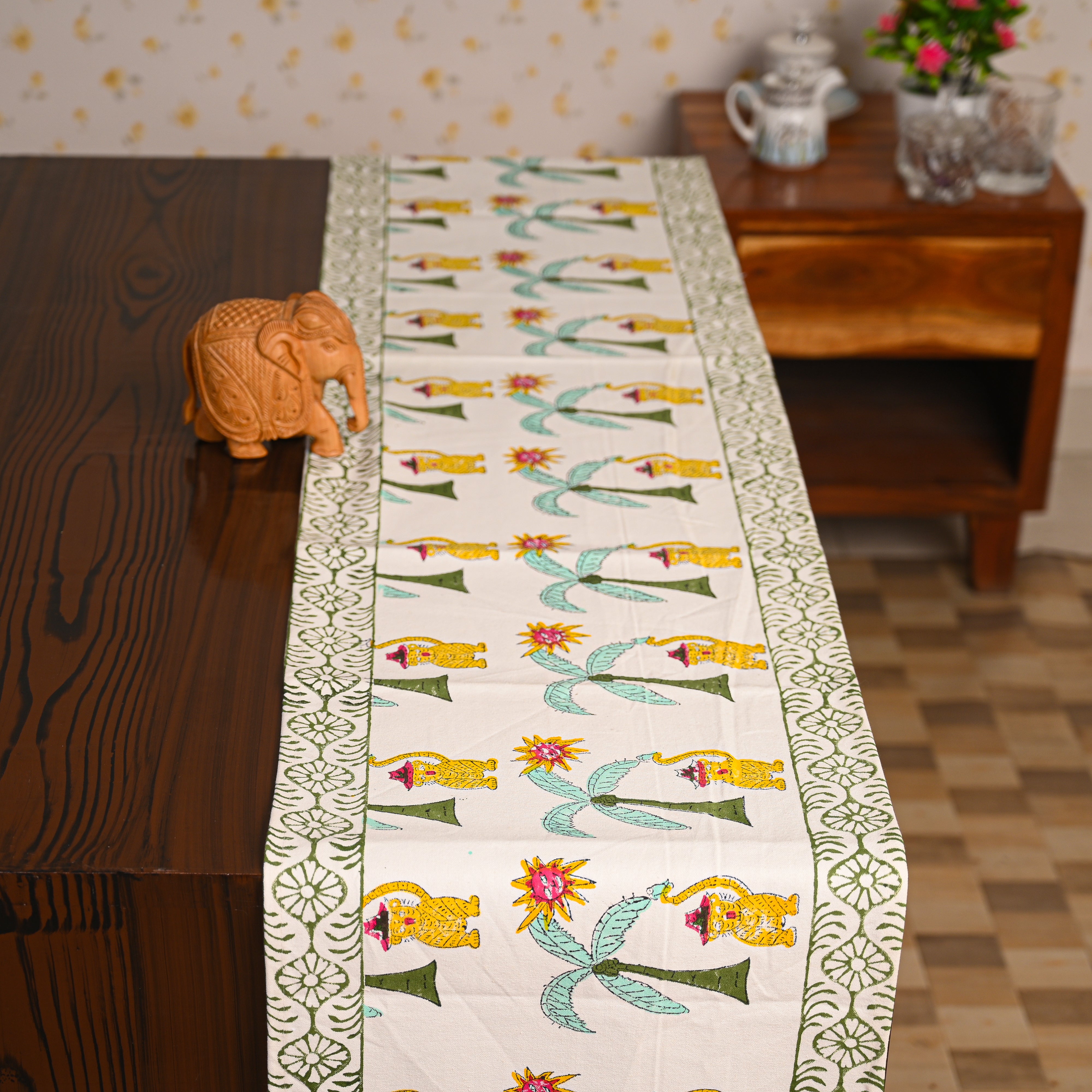 Canvas Table Runner Masterd Sunshine Block Print