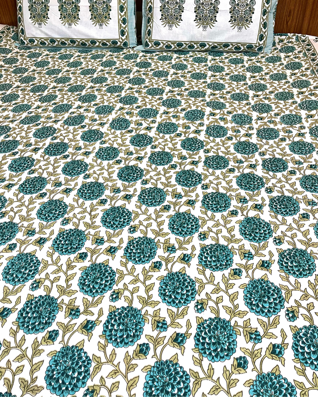 Cotton Double Bedsheet Floral Jaal Print