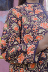 Old Gold Quilted Full-Sleeve Reversible Jacket