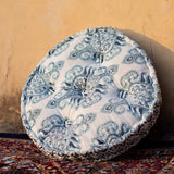Cotton Floor Cushion Round Blue Boota Print